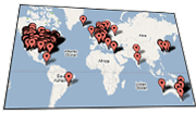 Map of ViEmu customers around the world